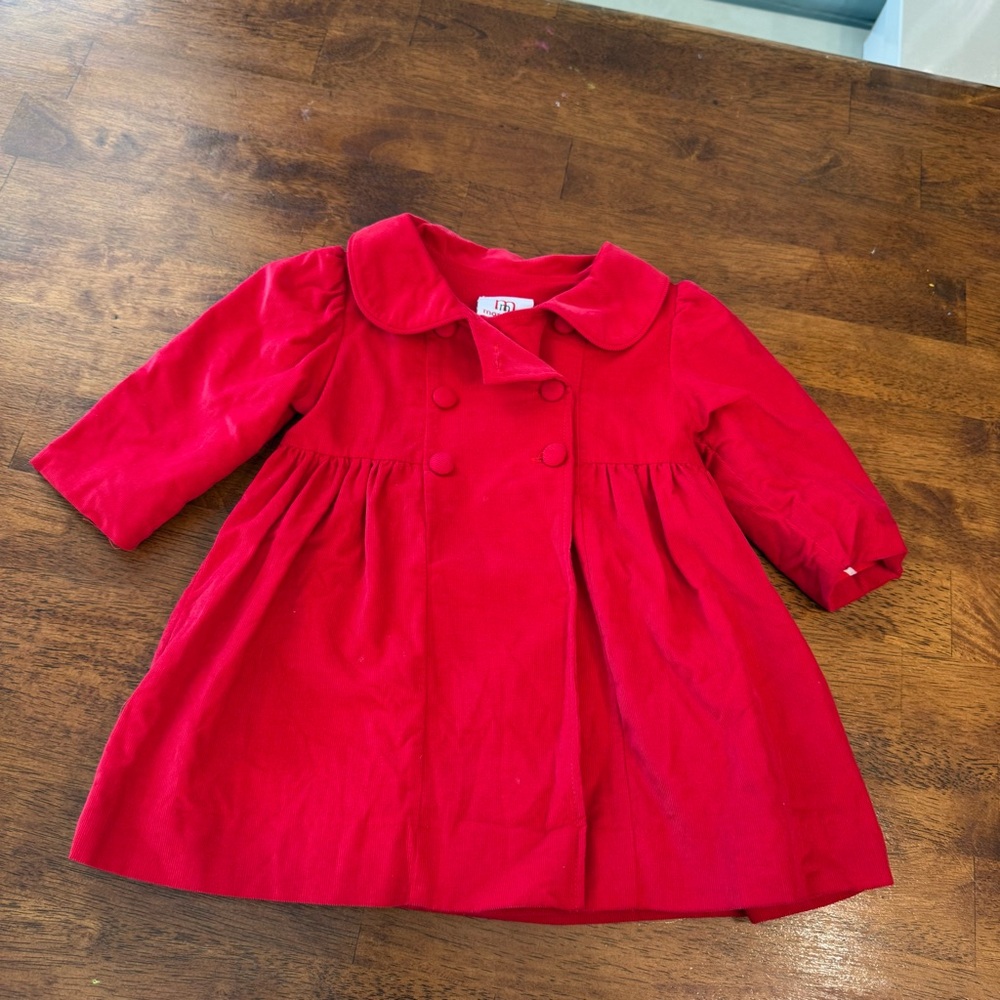 Mom & Me Red Double-Breasted Corduroy Coat size 12 months